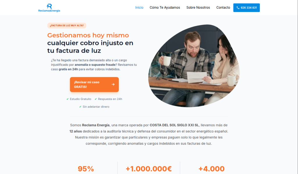 Landing Page — Reclama Energía